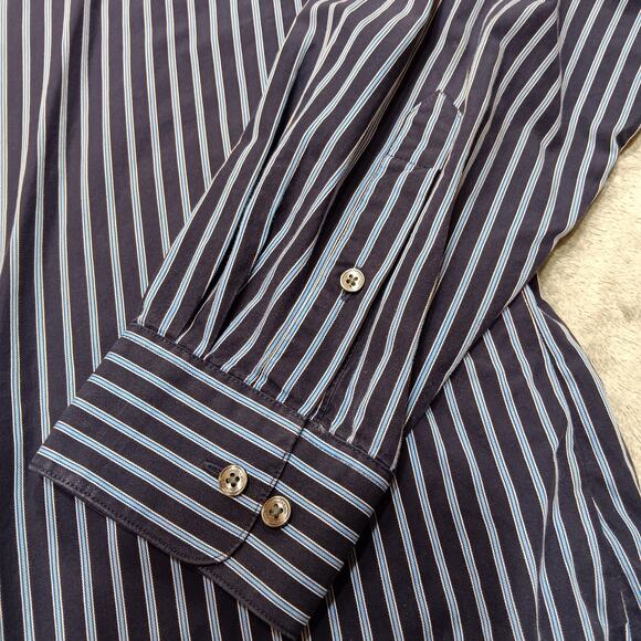 Calvin Klein‎ Blue/Blue Men's Button-Down Long Sleeve Shirt Sz 17 34/35 Slim Fit - Picture 2 of 10